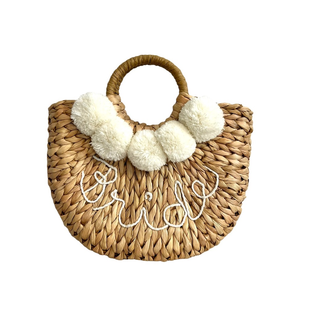 Bride Straw Purse for Honeymoon Bridal Shower Gift Summer Beach Tote Bag